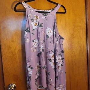 Torrid Floral Sleeveless Top in Pink and White